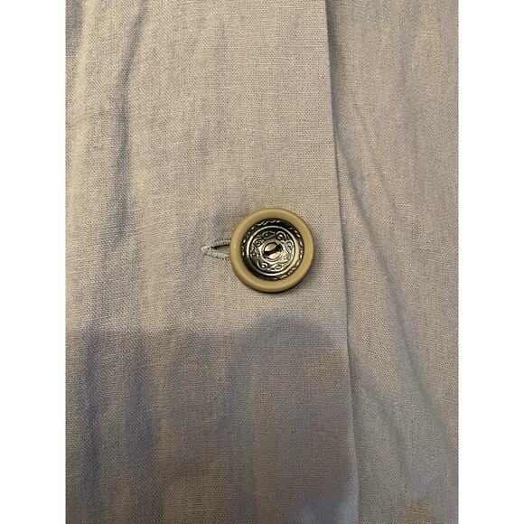 For Cynthia Linen Blend Dress Button Down Sleeveless Light Gray Womens Large NWT - Picture 6 of 9